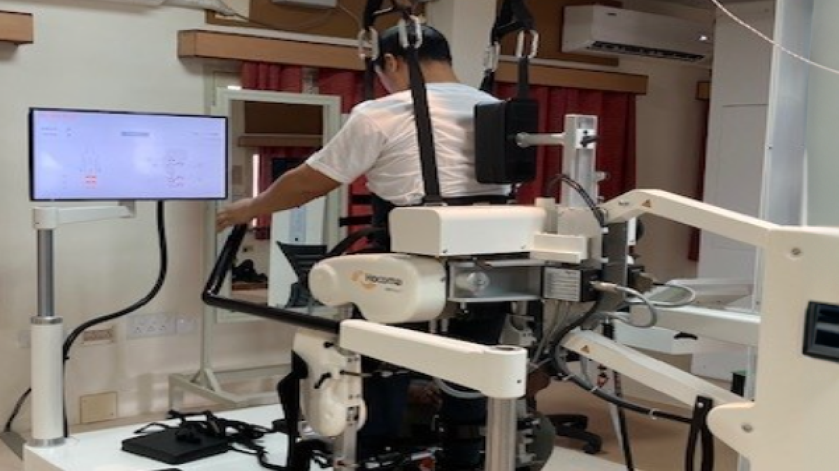 The Lokomat gait training robotic device, now in use by the Christian Medical College in Vellore, India