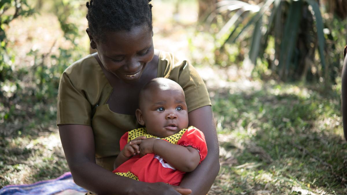 Mother holding child