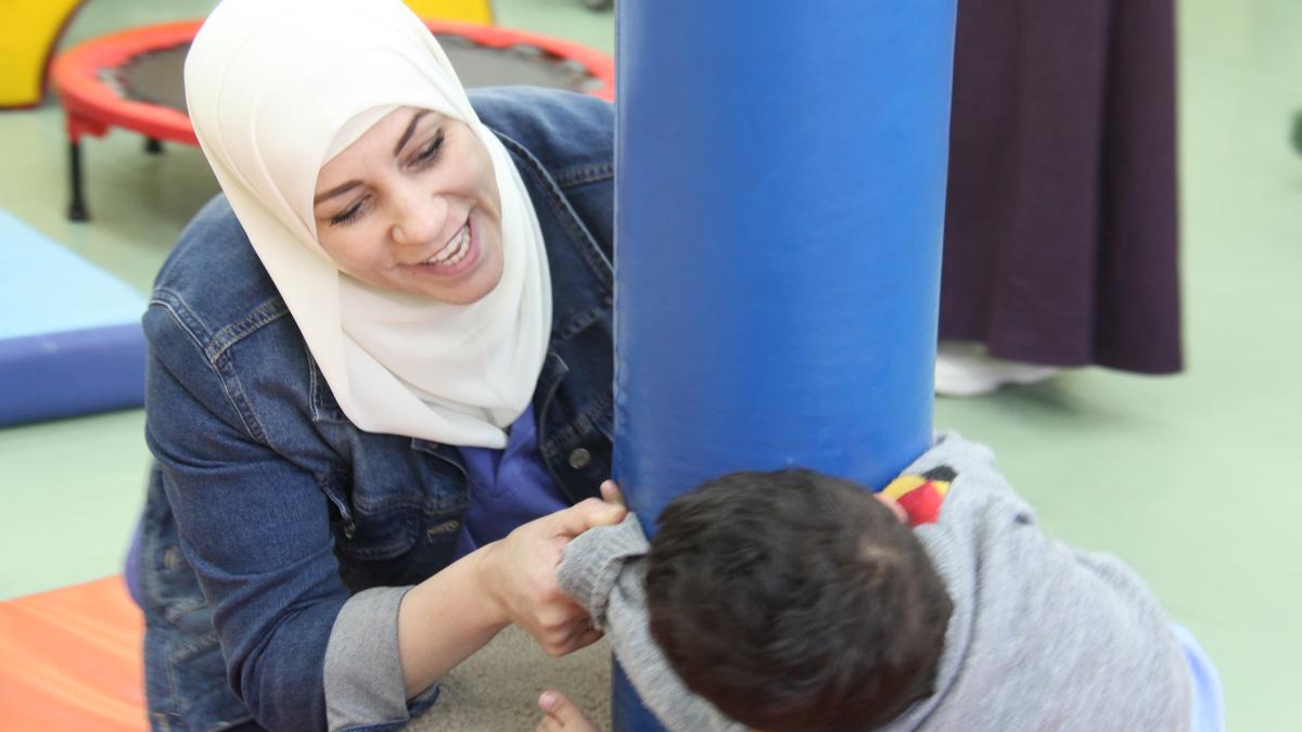 At the Jerusalem Princess Basma Center, therapists work with Palestinian children with disabilities to address their physical and emotional needs.