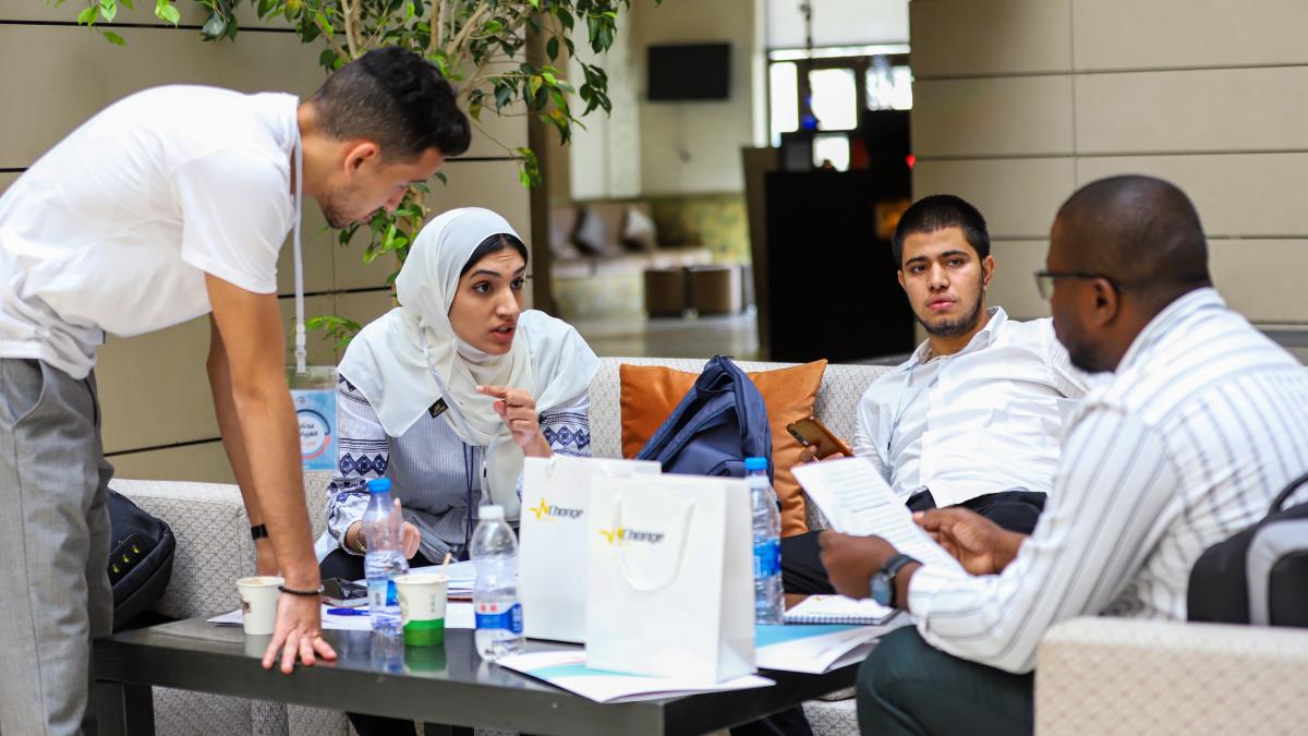 Students prepare for the the University Debate Club tournament.