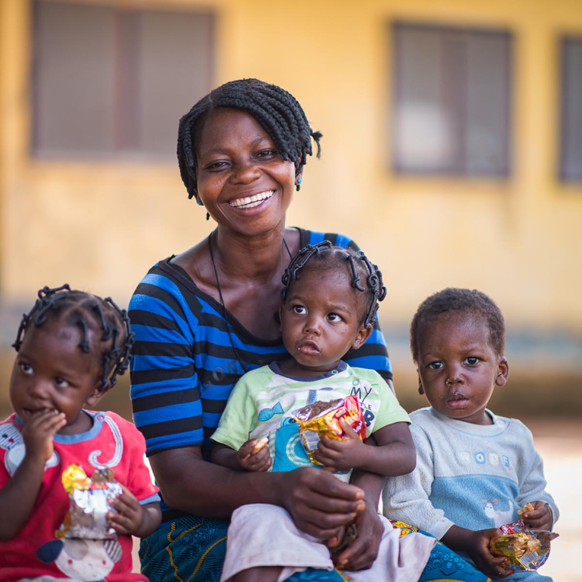 Cynthia John and her triplets.