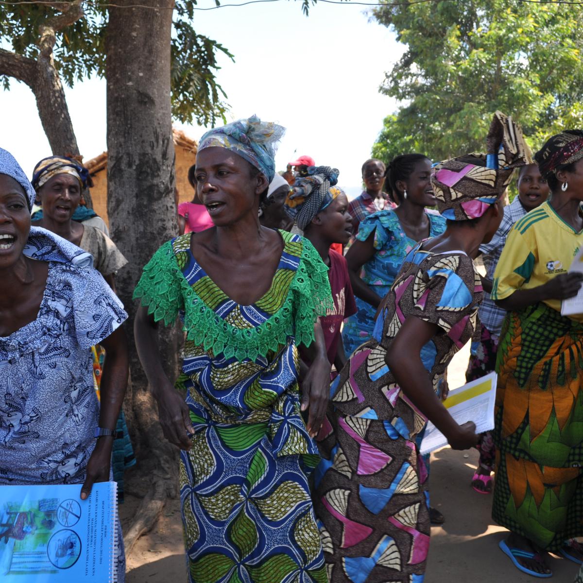 A care group shares what they've learned through song.