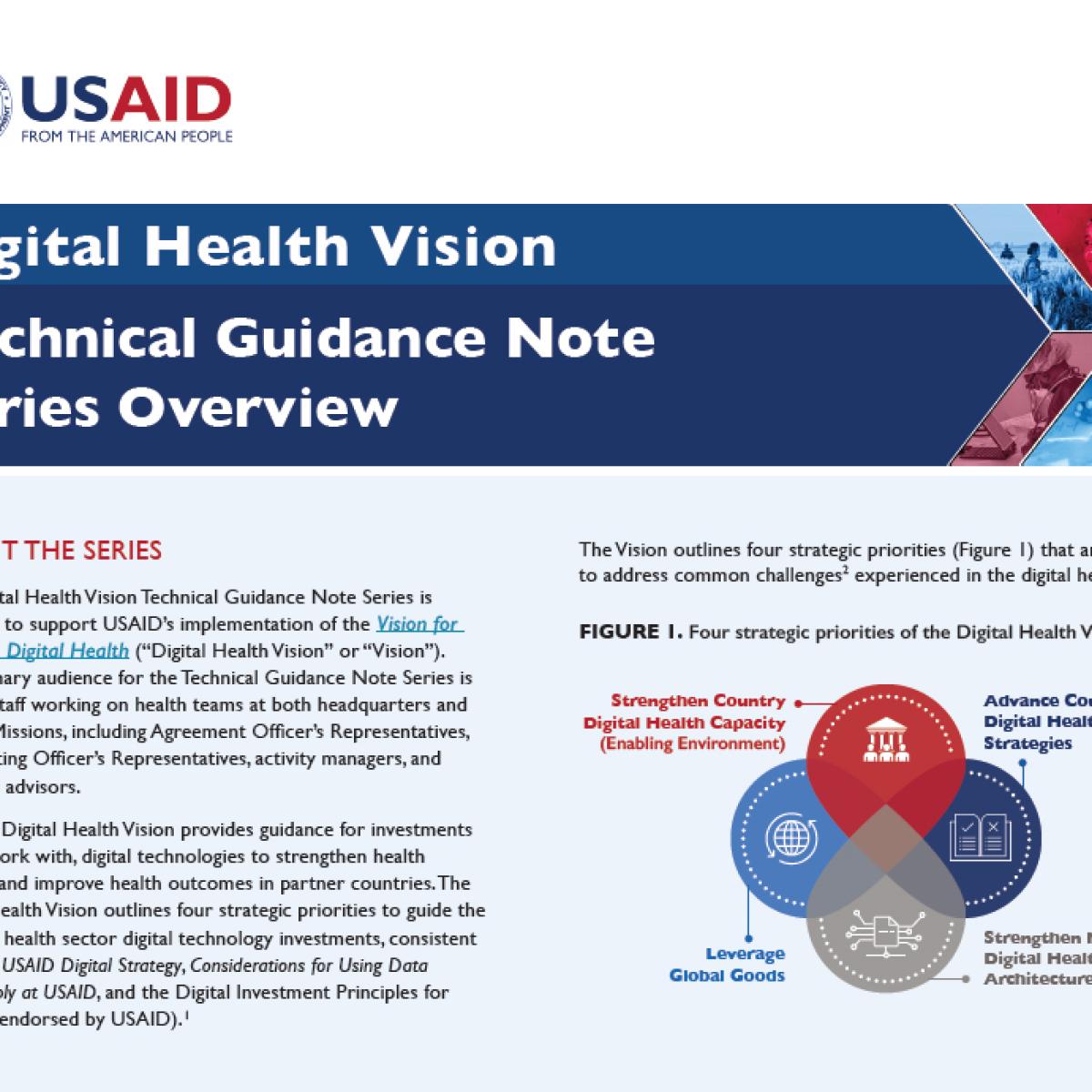 Digital Health Vision Technical Guidance Note Series Overview