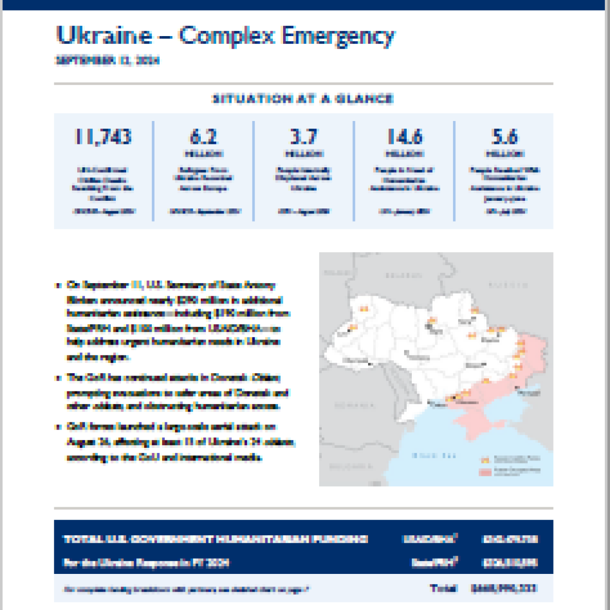 2024-09-12 USG Ukraine Complex Emergency Fact Sheet #11