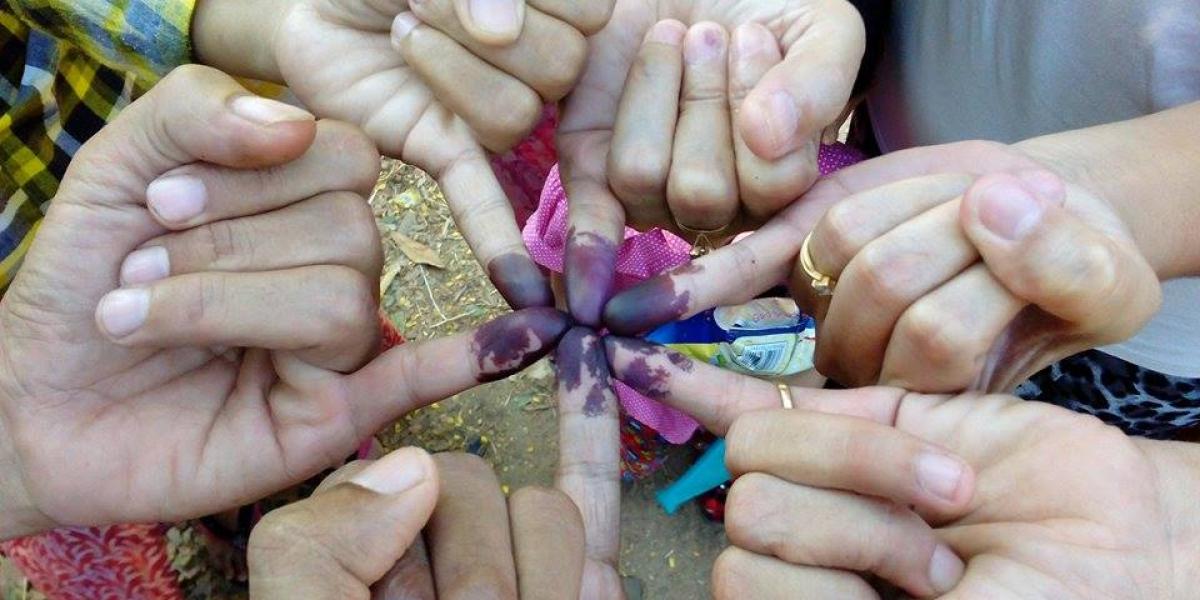 Photo of Hands with Election Inks