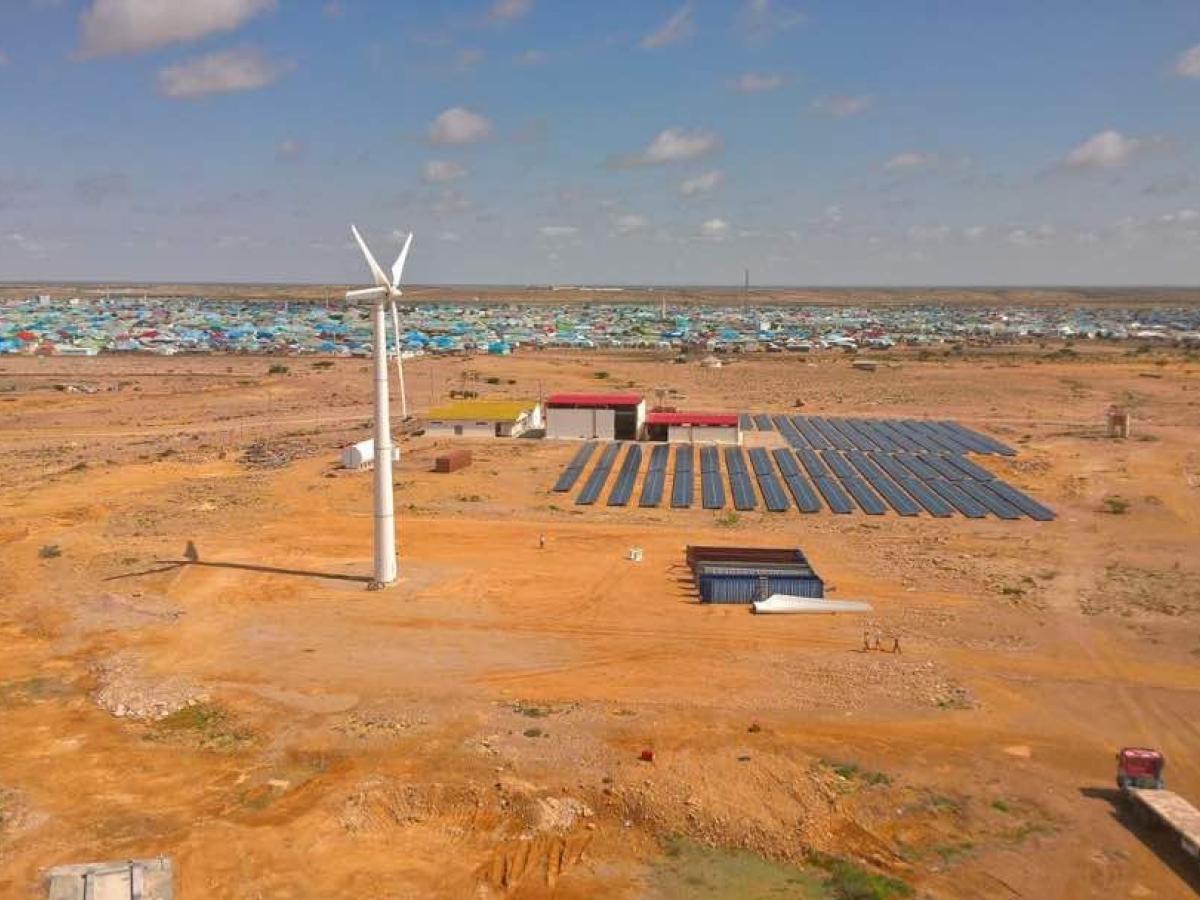 Wind and solar power station in Garowe