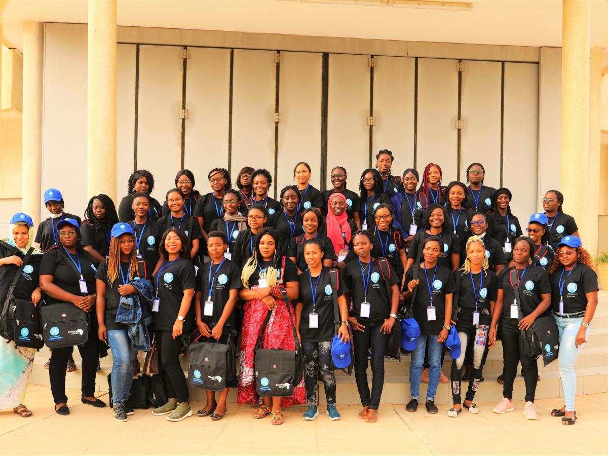 Forty young female professionals from 17 Francophone who participated in the YALI-Power Africa Young Women in African Power Leadership Training in Senegal