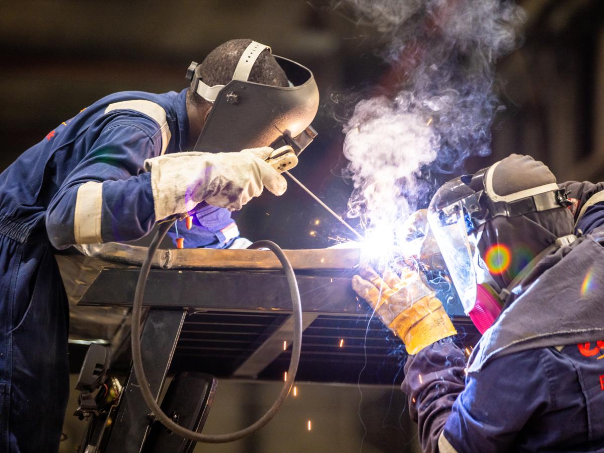 Men welding