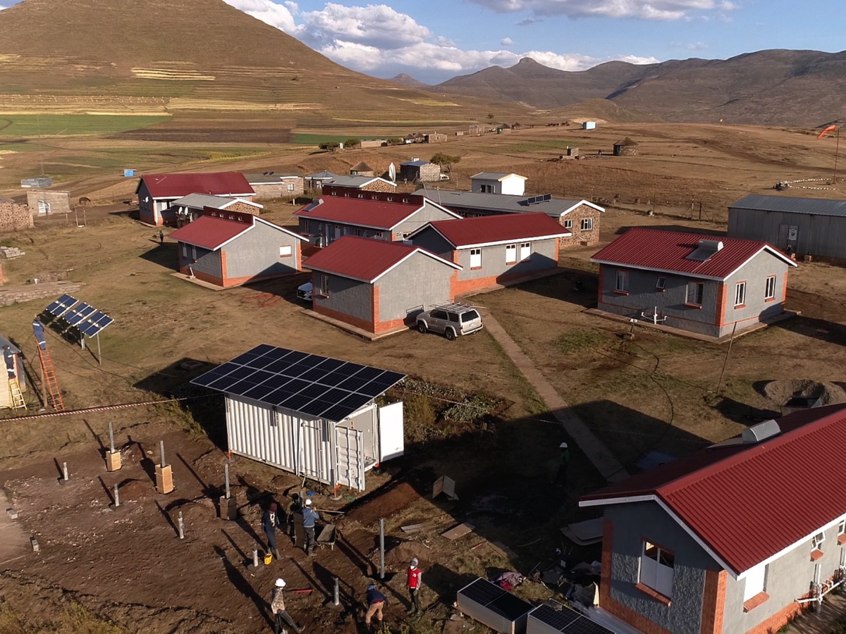 A village with a clinic in Lesotho