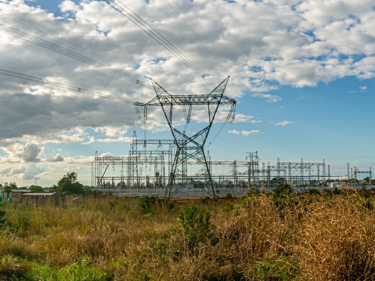 Power lines in Mozambique