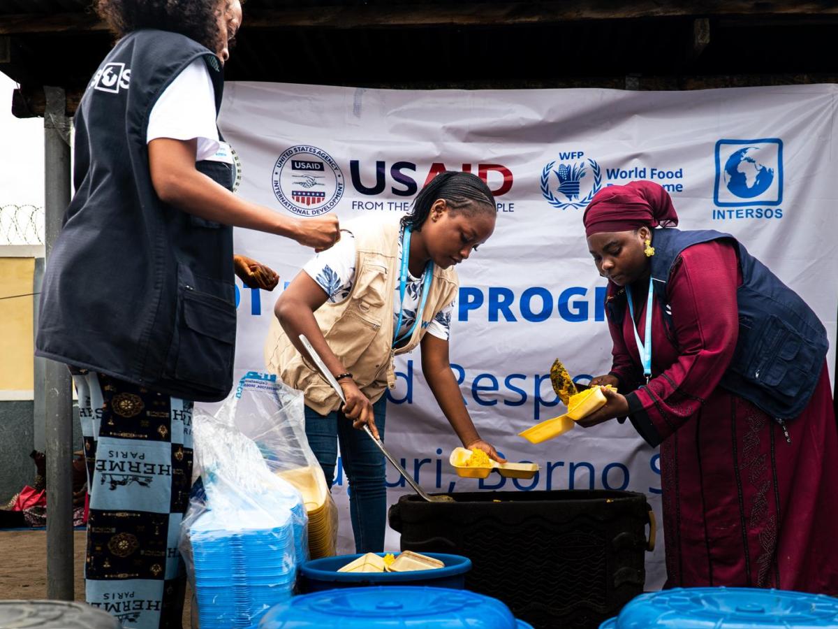 USAID through WFP has reached more than 67,000 individuals in the past few days affected by the flooding in Maiduguri with wet feeding rations in 4 camps.