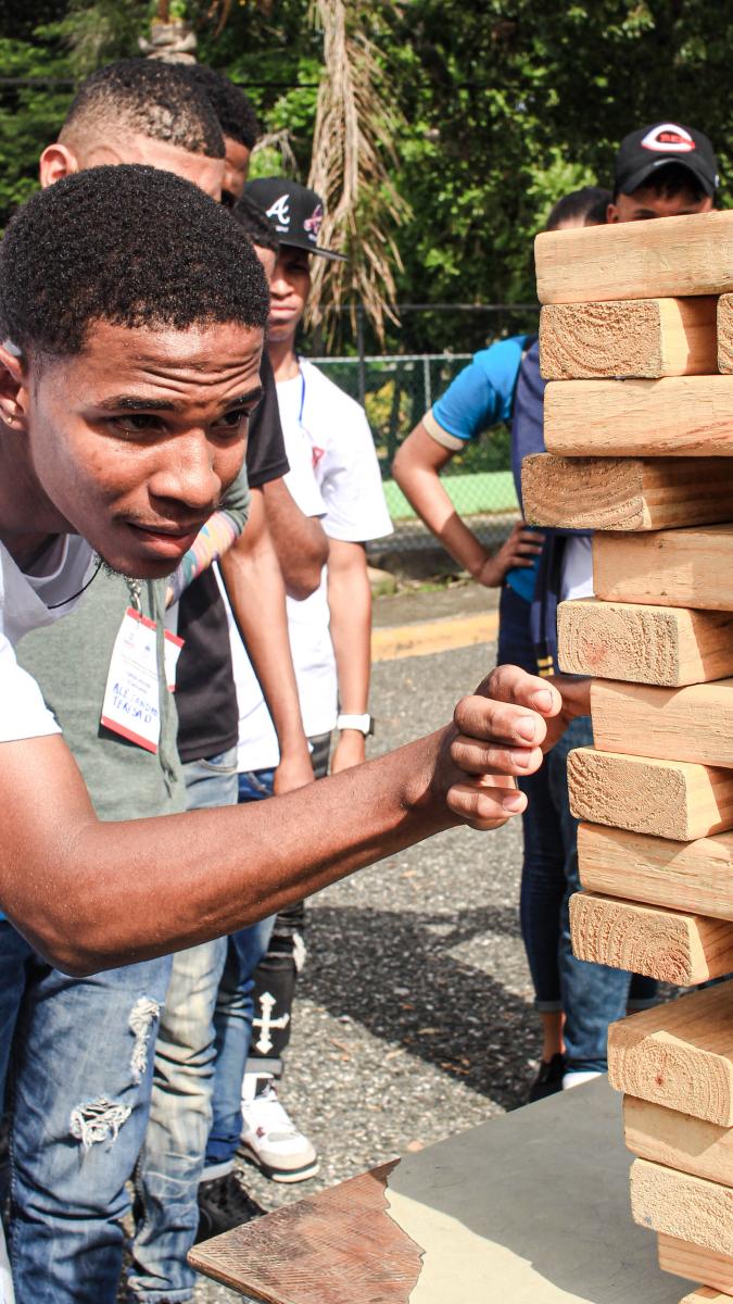 Jhony during one of the activities of the bridge program.