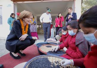 Administrator Power visits women in Nepal