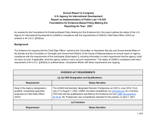 2021 Report on Implementation of Public Law 115-435: Foundations for Evidence-Based Policy-Making Act