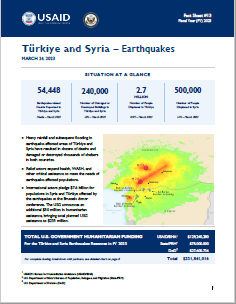 2023-03-24 USG Türkiye and Syria Earthquakes Fact Sheet #13