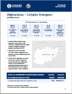 2023-09-30 USG Afghanistan Complex Emergency Fact Sheet #4