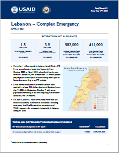 2024-04-03 USG Lebanon Complex Emergency Fact Sheet #1