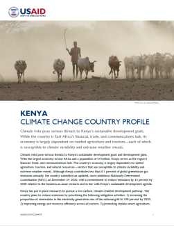 page 1 of Kenya's climate change country profile