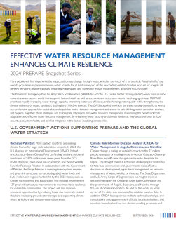 Effective Water Resource Management Enhances Climate Resilience