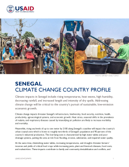 screenshot of the first page of the Senegal climate country profile resource