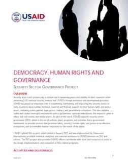 Democracy, Human Rights and Governance - Security Sector Reform