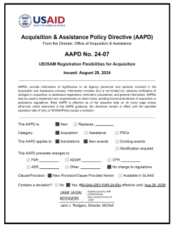 AAPD 24-07: UEI/SAM Registration Flexibilities for Acquisition Cover