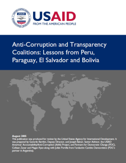 Anti-Corruption and Transparency Coalitions: Lessons from Peru, Paraguay, El Salvador and Bolivia