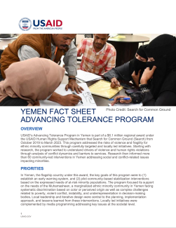 The first page of the Advancing Tolerance Program fact sheet