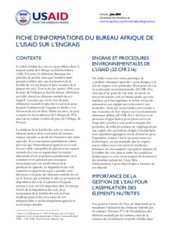 Fiche D'information du Bureau Afrique de l'USAID sur L'Engrais