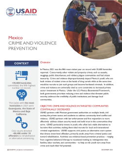 USAID Mexico Crime and Violence Prevention Fact Sheet