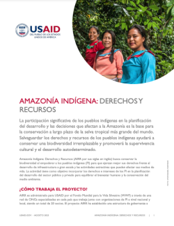 Portada de la hoja informativa del proyecto Amazonía Indígena