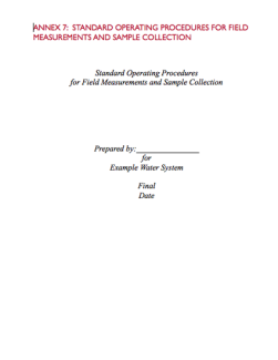 WQAP Annex 7: Standard Operating Procedures for Field Measurements and Sample Collection