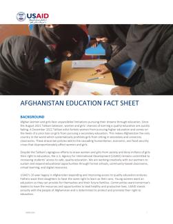 Afghanistan Education Fact Sheet