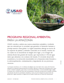 Portada de la hoja informativa del programa regional ambiental para la Amazonía