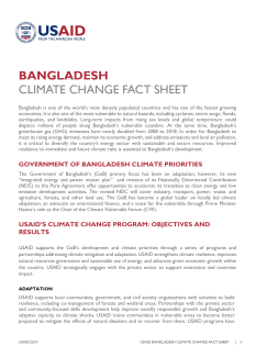 Bangladesh Climate Change Country Profile