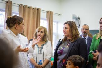 Mission Director Amy Tohill-Stull speaks with facilitators at the STEAM Summer Adventure Camp.