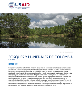 Bosques y Humedales de Colombia Fact Sheet