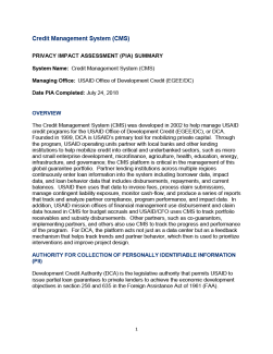 Credit Management System (CMS) Privacy Impact Assessment Summary