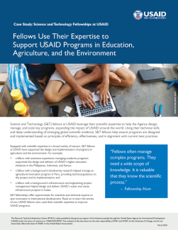 Cover for Fellows Use Their Expertise to Support USAID Programs in Education, Agriculture, and the Environment