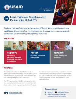 cover Local, Faith, and Transformative Partnerships Hub (LFT) Factsheet