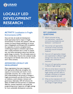 Localization in Fragile Environments (LIFE) - Fact Sheet