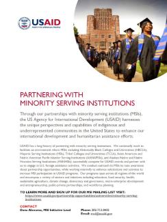 Partnering With Minority Serving Institutions Factsheet