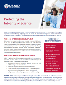 Cover for Scientific Integrity Fact Sheet