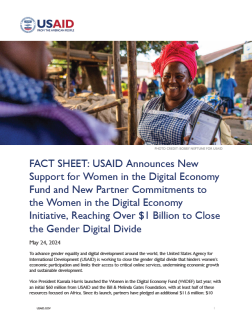 Cover for FACT SHEET: USAID Announces New Support for Women in the Digital Economy Fund and New Partner Commitments to the Women in the Digital Economy Initiative