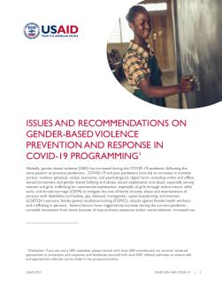  Issues and Recommendations on Gender-Based Violence Prevention and Response in COVID-19 Programming cover image