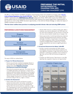 Preparing the IEE: Climate Risk Management (CRM)