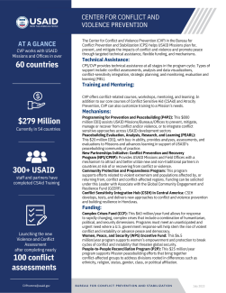 CVP Fact Sheet consisting of various facts and figures of CVP's work