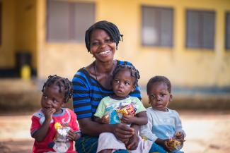 Cynthia John and her triplets.