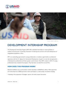 Cover of the Development Internship Program FactSheet