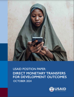 Front page of USAID Direct Monetary Transfers Position Paper